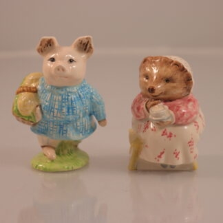 1989 & 2002 Beatrix Potter Figurines “mrs Tiggy Winkle Takes Tea” & “little Pig Robinson” By Royal Doulton & John Beswick 07
