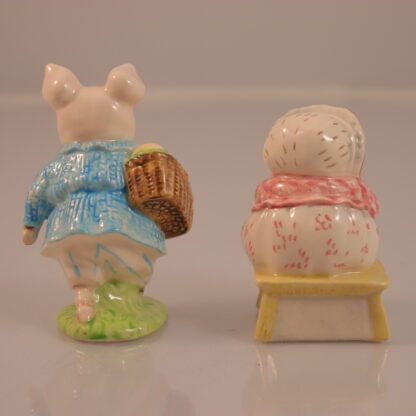 1989 & 2002 Beatrix Potter Figurines “mrs Tiggy Winkle Takes Tea” & “little Pig Robinson” By Royal Doulton & John Beswick 09