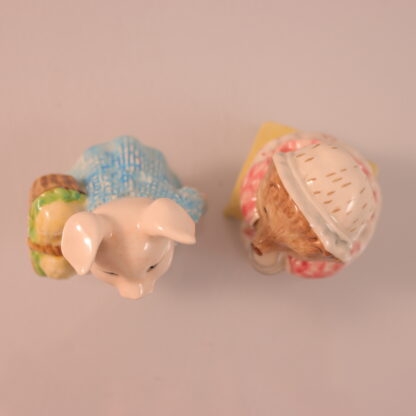 1989 & 2002 Beatrix Potter Figurines “mrs Tiggy Winkle Takes Tea” & “little Pig Robinson” By Royal Doulton & John Beswick 15