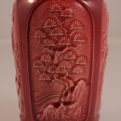 Vintage Red Glazed Jar With Bird And Tree Decoration By Sylvac497