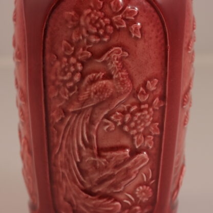 Vintage Red Glazed Jar With Bird And Tree Decoration By Sylvac498