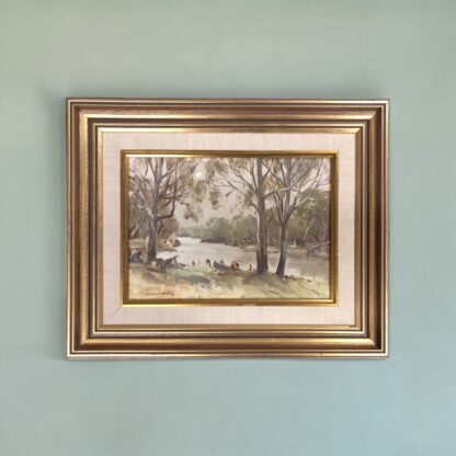 Original Oil Painting by Dermont James John Hellier (Australian 1916-2006) “Winters Morning Mildura Vic”