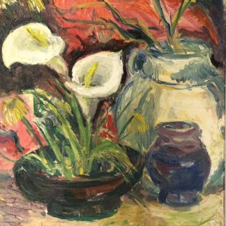 Untitled “Still Life w/ Lilies” Signed B and Dated 1974 1