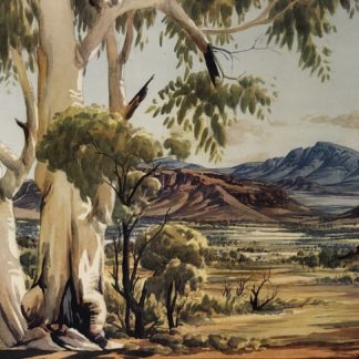 “Ghost Gums MacDonnell Ranges” Vintage Albert Namatjira (Australian Aboriginal 1902–1959) Print 1