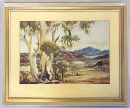 “Ghost Gums MacDonnell Ranges” Vintage Albert Namatjira (Australian Aboriginal 1902–1959) Print 2