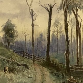 Untitled “Along the Fence” Australian Watercolour Painting Circa 1893 1