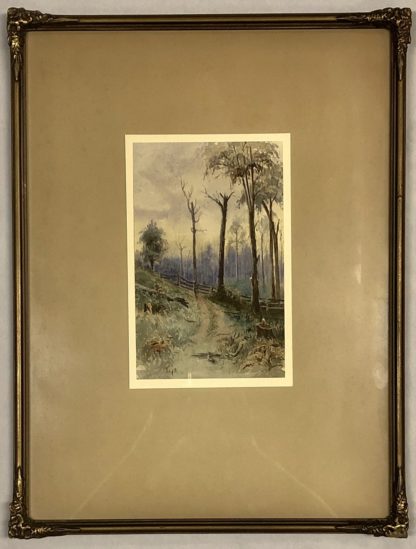 Untitled “Along the Fence” Australian Watercolour Painting Circa 1893 2