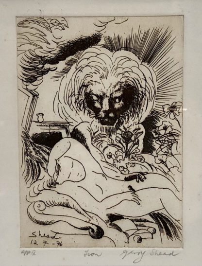 Artist Proof Etching “Lion” Titled and Signed on Margin in Pencil Garry Shead (Australian 1942-) 1