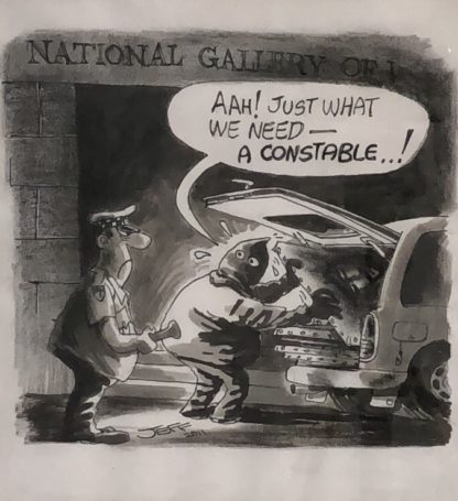 Original Ink & Pencil Cartoon “AAH! Just What We Need A Constable!” Geoffrey Raynor Hook OAM (1928 – 2018) 1