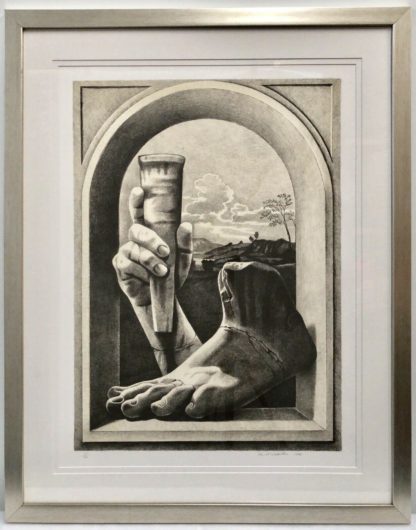 Original Lithograph “Still Life Hand & Foot” Hand Numbered 3360 Signed & Dated 1996 on Margin by Artist David Wadelton (Australian 1955-) 9