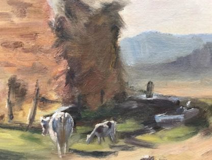 “Hay Stacks and Cows” By Ambrose Sylvester Griffin (Australian 1912-1980) 6