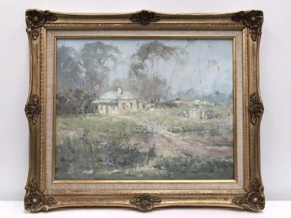 “Farmhouse” Oil on Board By Sydney (Syd) Mather (7Australian 1944-) 2