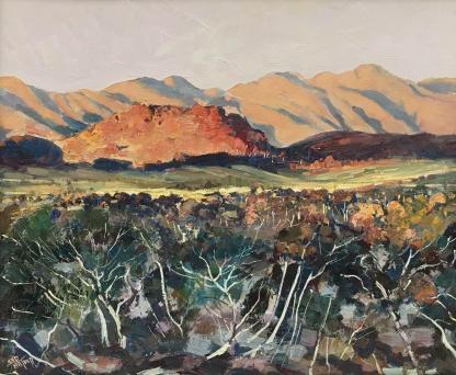 “Heavitree Mountain Range Northern Territory” By Syd Mather (Australian 1944-) 1