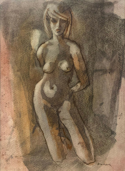 “Nude” Original Ink and Wash Drawing By Louis Kahan AO (1905 – 2002 Austrian – Australian) 1