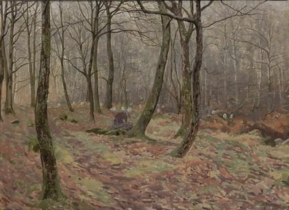 Original Gouache Painting by J M Southern “Winter Morning in the Wood” 1880 By J M Southern (19th – 20th Century British [exh 1874 -1892]) 1