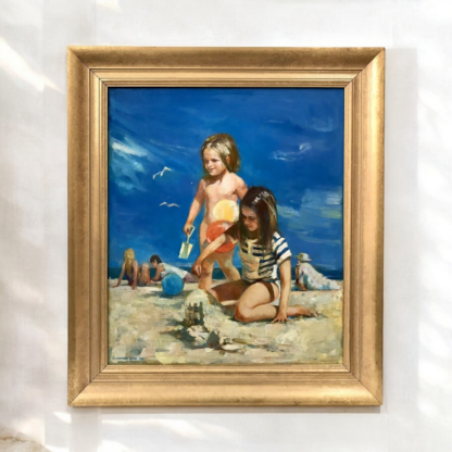 Original Oil Painting By Richard Gao "On The Beach" Signed And Dated 96 Lower Left 22