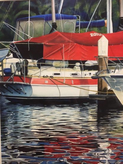 “Between Cruises” Watercolour Painting By Mark Burton 3