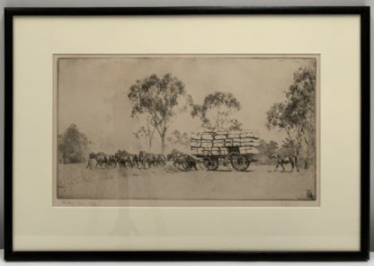 Original Etching Titled “The Wool Team” By ERNEST WARNER (British-Australian 1879-1968) 2