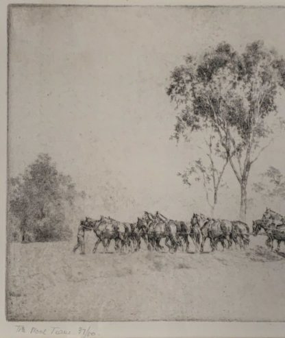 Original Etching Titled “The Wool Team” By ERNEST WARNER (British-Australian 1879-1968) 3