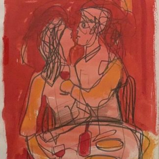 Original Mixed Media Painting “Vino Rojo” By Carlos Barrios 1