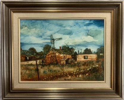 Original Oil On Board Painting By Pro Hart Silverton Depicting Farmhouse 6