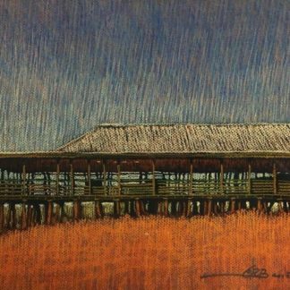 Original Pastel Drawing by Clark Barrett “Woolshed” Signed lower Right 1