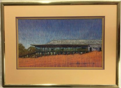 Original Pastel Drawing by Clark Barrett “Woolshed” Signed lower Right 2