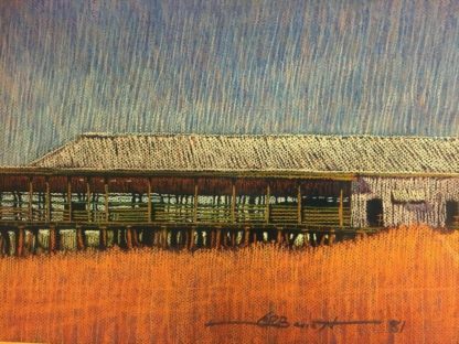 Original Pastel Drawing by Clark Barrett “Woolshed” Signed lower Right 5