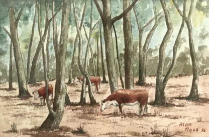 “In The Barmah” Watercolour Painting By By Alan Maas (Australian Maryborough 1930-)