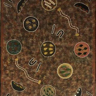 Australian Aboriginal Hilda Nambula “Bush Tucker” Painting Utopia Art Community NT 1