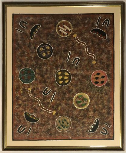 Australian Aboriginal Hilda Nambula “Bush Tucker” Painting Utopia Art Community NT 3