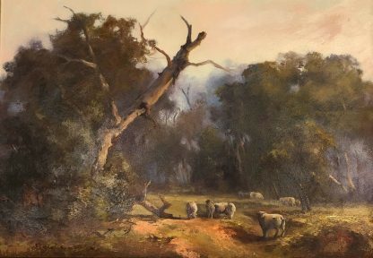 “Grazing Euroa Vic” Oil on Board Painting Hand Signed ‘Vicki McKoy’ Vicki McKoy (Australian) 1