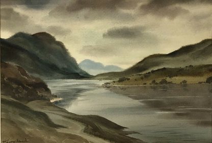 “Mountain Lake” Watercolour Painting George William Mansell (1915-1964) 1