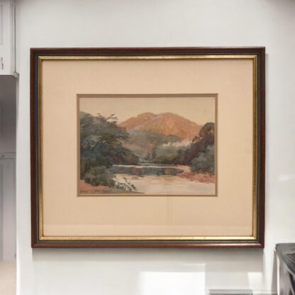 Original Watercolour by John Thomas Rowell (1894-1973) Forest Mountain Landscape