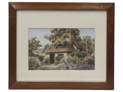 “Thatched Cottage” Watercolour By Ernest Edwin Abbott 2