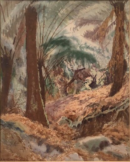 “Tree Ferns Olinda” By Alexander C McClintock (Australia 1869-1922) 1