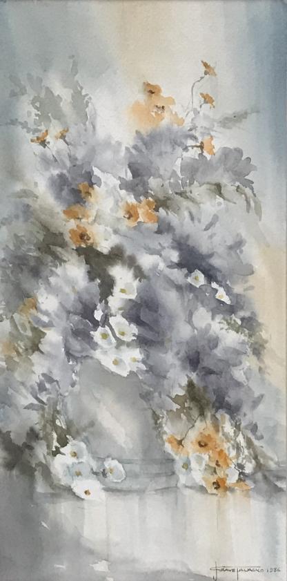 “Flowers” 1986 Watercolour Painting By Judy Grave Talacko