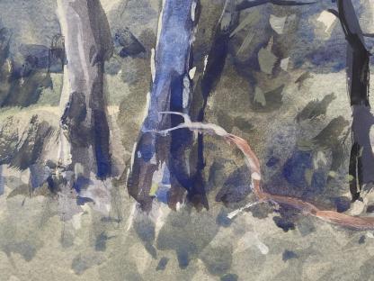 Original Watercolour Painting By Herman Pekel (Australian) “Gum Tree Landscape” 7