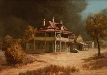 Original Oil Painting By Warren William Curry (Australia 1945-) “Hotel Coolac”