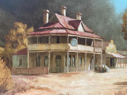 Original Oil Painting By Warren William Curry (Australia 1945-) “Hotel Coolac” 10