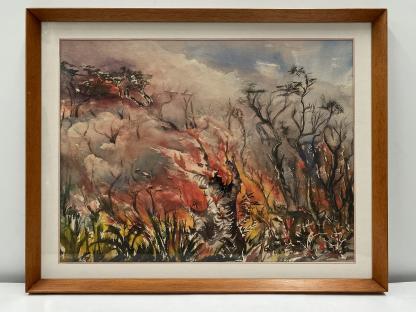 Original Watercolour Painting By Gunars Krumins “Bushfire” 2