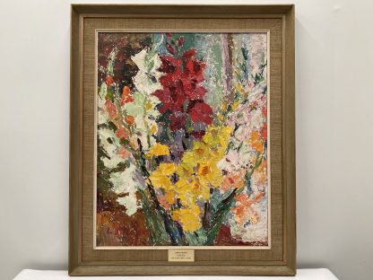 Original Oil Painting By Ludmilla Meilerts (Australian 1908-1997) “Gladioli” 1