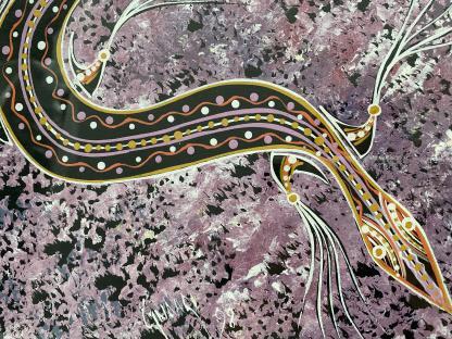 “Lizard” Original Aboriginal Painting By Gnarri 8