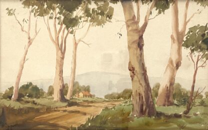 Early Original Watercolour Painting By Kenneth Jack (1924 – 2006) “a Country Road”