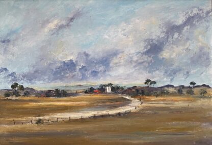 Original Oil On Board By John Simpson (australian) “country Homestead”