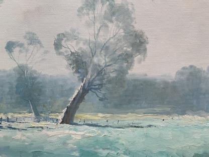 “Frosty Morning At Pembrooke” Oil Painting Ronald Elliot Bull (Australian Aboriginal 1942-1979) 10