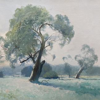 “Frosty Morning At Pembrooke” Oil Painting Ronald Elliot Bull (Australian Aboriginal 1942-1979)