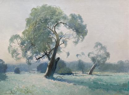 “Frosty Morning At Pembrooke” Oil Painting Ronald Elliot Bull (Australian Aboriginal 1942-1979)