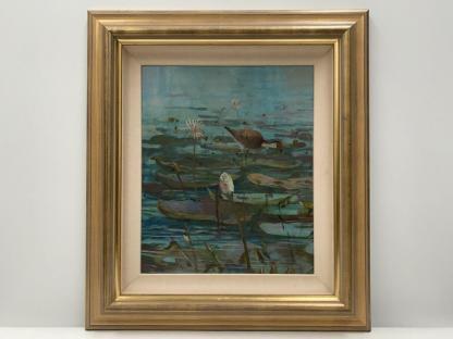 Jacana Kakadu Oil on Board Painting Signed Max Sherlock 3