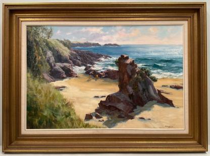 “Morning Sunshine Kiama NSW” Original Artwork Oil on Board Signed Lower Right John Carey Downton (Australia 1939-) 1